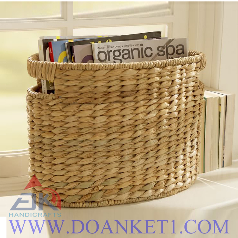 Water Hyacinth Magazine Basket # DK300