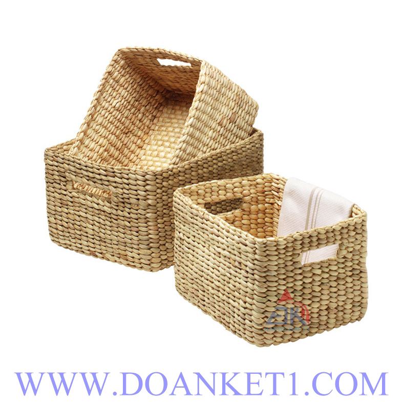 Water Hyacinth Basket S/3 # DK305