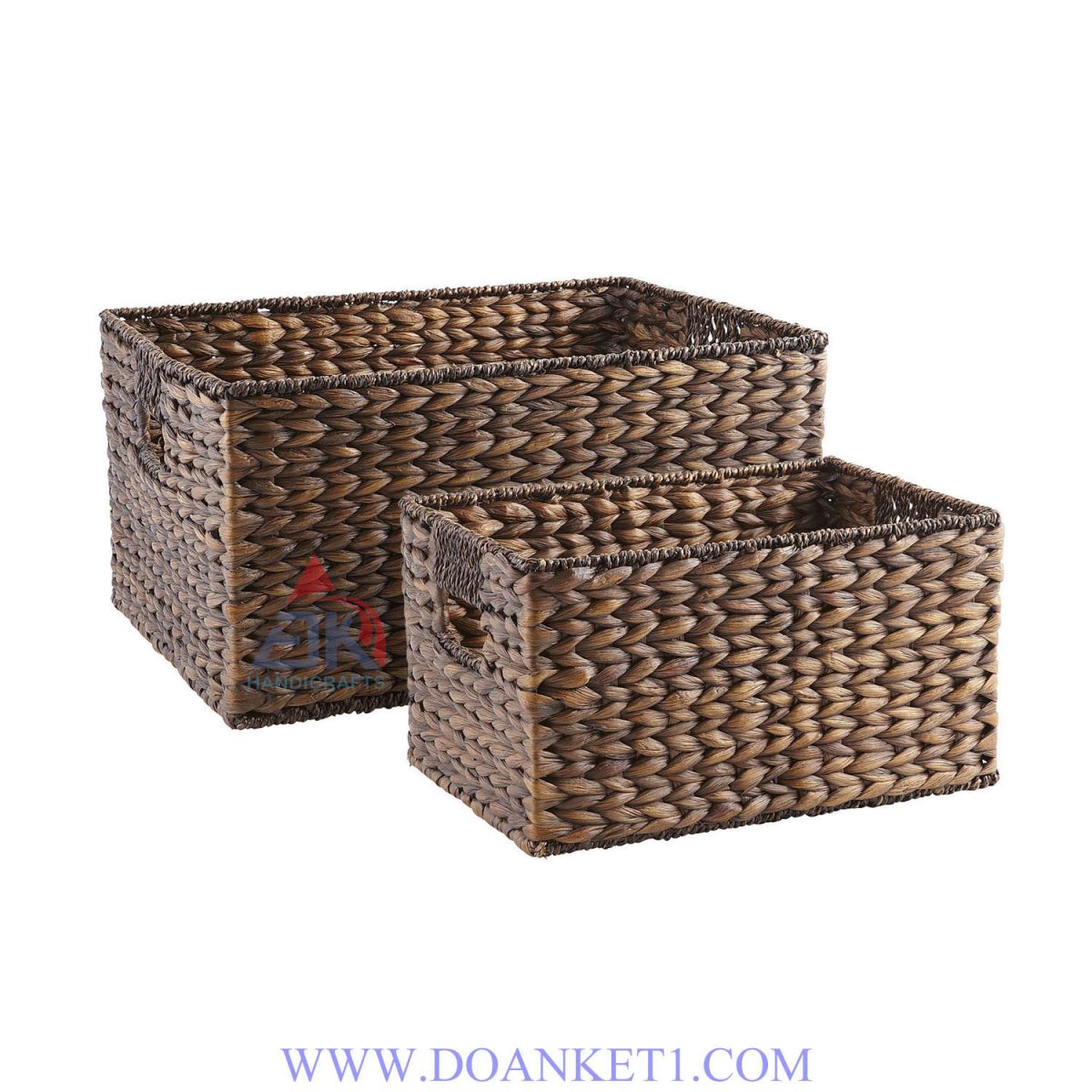 Water Hyacinth Basket S/2 # DK309