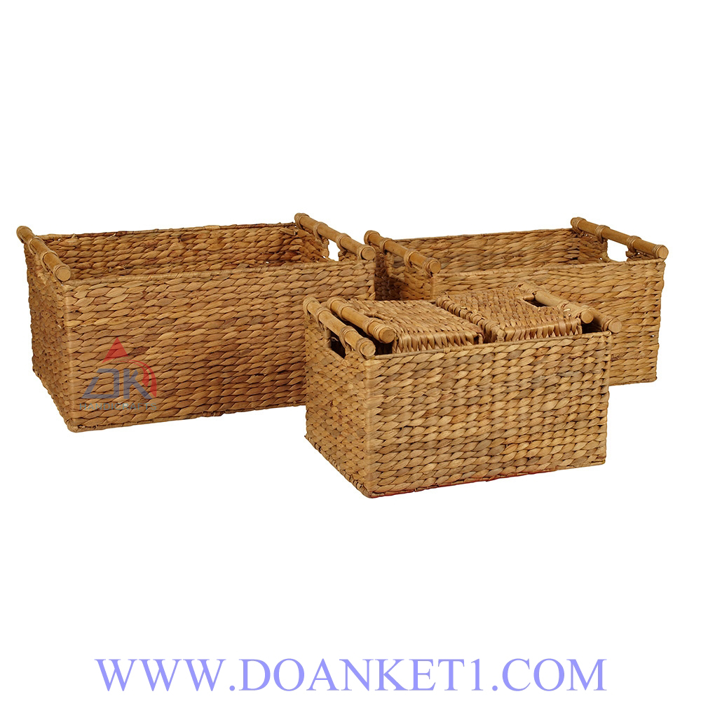 Water Hyacinth Basket S/3 # DK343