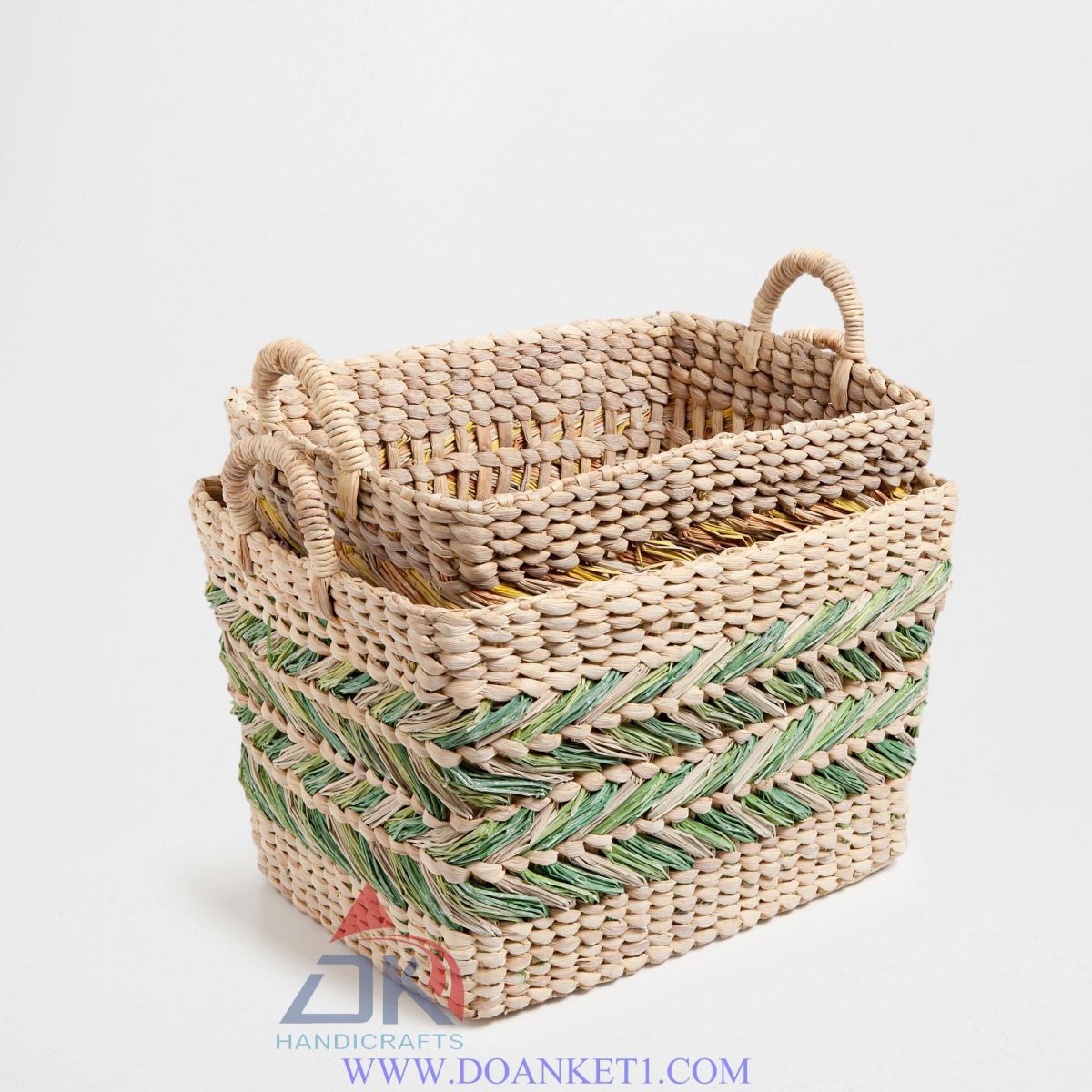 Water Hyacinth Basket S/2 # DK375